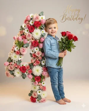 Floral Birthday Digit